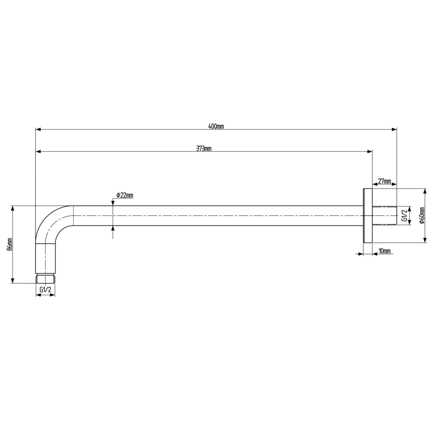 Sapho - Duscharm rund 40 cm matt schwarz