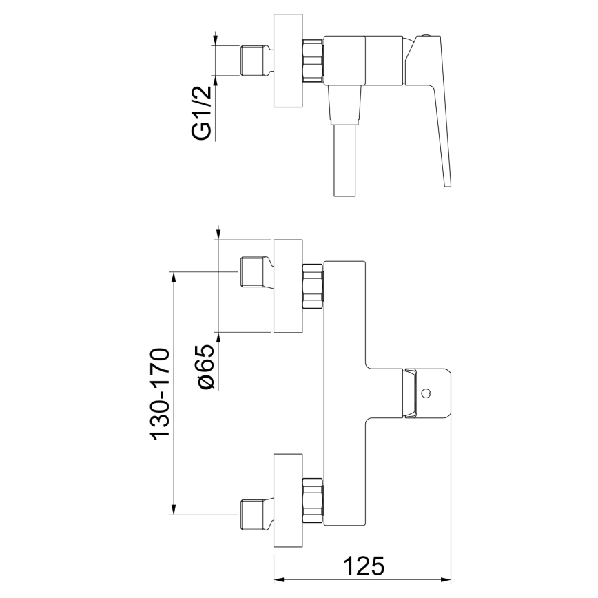 Sapho - Duscharmatur TURSI matt-schwarz