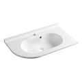 Sapho - Eck-Einbau-Waschbecken PULSE 75x43 cm Marmor/Weiß