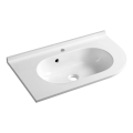 Sapho - Eck-Einbauwaschbecken PULSE 75x43 cm Marmor/weiß