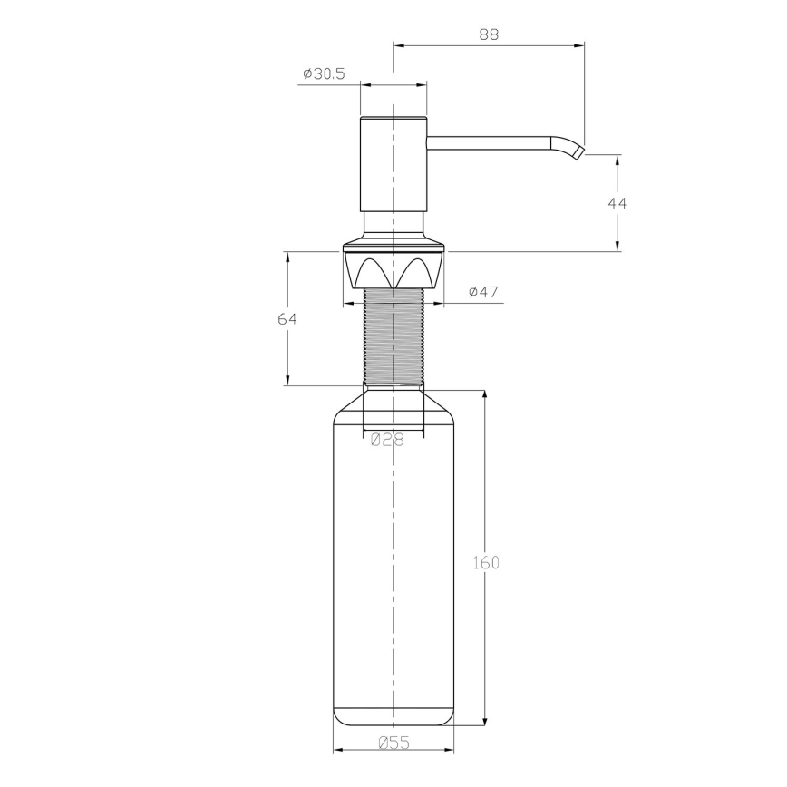 Sapho - Einbau-Seifenspender glänzender Chrom