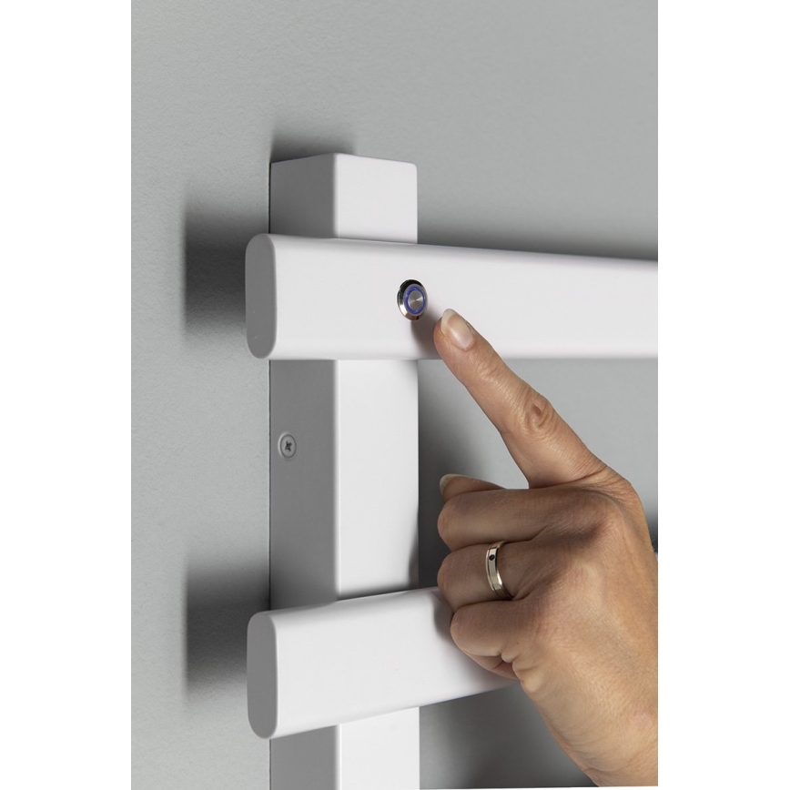 Sapho - Elektrischer Handtuchheizkörper ELCOR 128 W 92 x 48 cm mattweiß