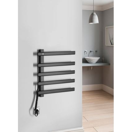 Sapho - Elektrischer Handtuchwärmer ELCOR 63W 48x52 cm matt schwarz
