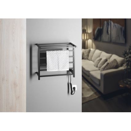 Sapho - Elektrischer Handtuchwärmer ELZOR 60W 47x50 cm matt schwarz