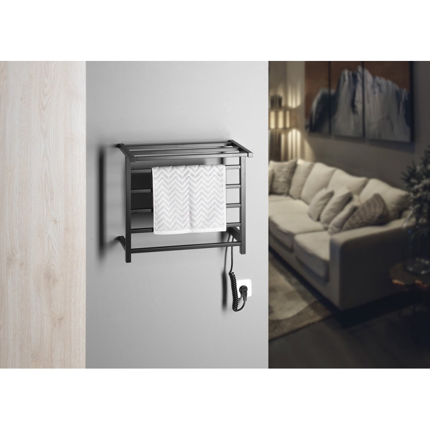 Sapho - Elektrischer Handtuchwärmer ELZOR 60W 47x50 cm matt schwarz