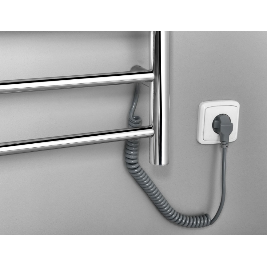 Sapho - Elektrischer Handtuchwärmer REDONDO 130 W 150 x 60 cm glänzender Chrom rund