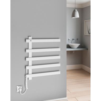 Sapho - Elektro-Handtuchhalter ELCOR 63W/230V 52 cm matt weiß links