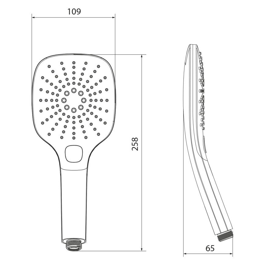 Sapho - Handbrause mit Knopfdruck, matt schwarz