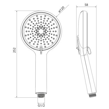 Sapho - Handbrause mit Spülmodus, glänzender Chrom