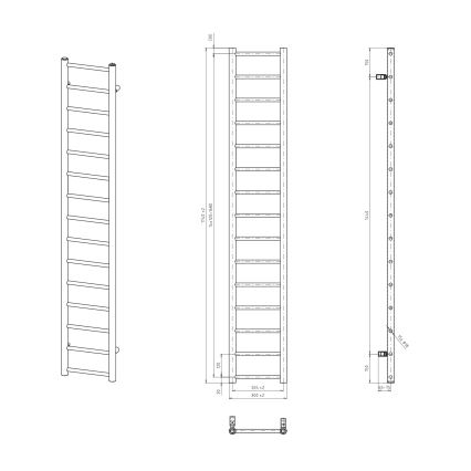 Sapho - Handtuchheizkörper DINA 174x30 cm weiß