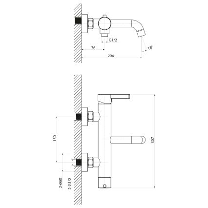Sapho - Badarmatur ICONIC matt schwarz