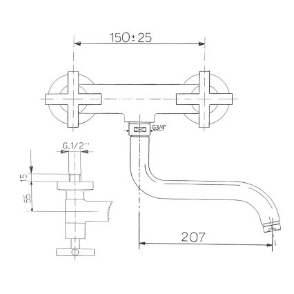 Sapho - Küchenarmatur AXIA, hochglanzverchromt