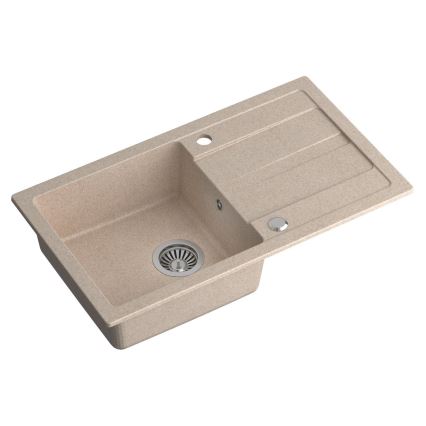 Sapho - Küchenspüle 77x44 cm Granit/beige