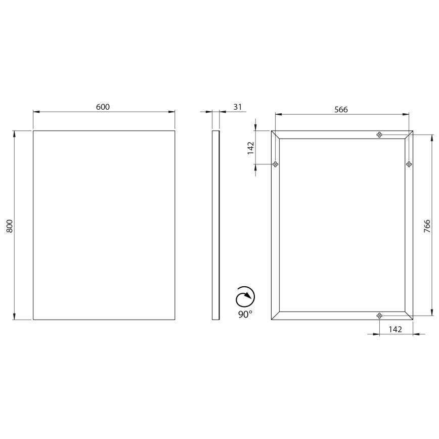 Sapho - Spiegel AROWANA 60x80 cm, glänzender Chrom
