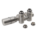 Sapho - Thermostat-Anschlussset für Mittelanschluss TWIN COMBI links/mattierter Edelstahl