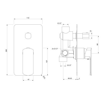 Sapho - Unterputz-Duscharmatur MIXONA, glänzender Chrom