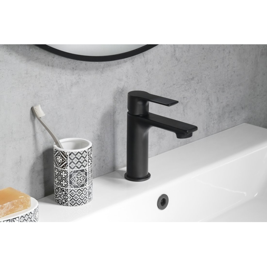 Sapho - Waschbeckenarmatur PAX 16,5 cm matt schwarz