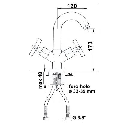 Sapho - Waschtischarmatur AXIA, hochglänzender Chrom