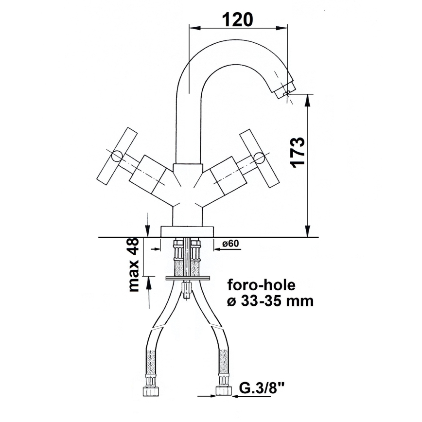 Sapho - Waschtischarmatur AXIA, hochglänzender Chrom