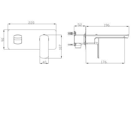 Sapho - Waschtischarmatur zur Unterputzmontage MIXONA 9x19,6 cm glänzender Chrom