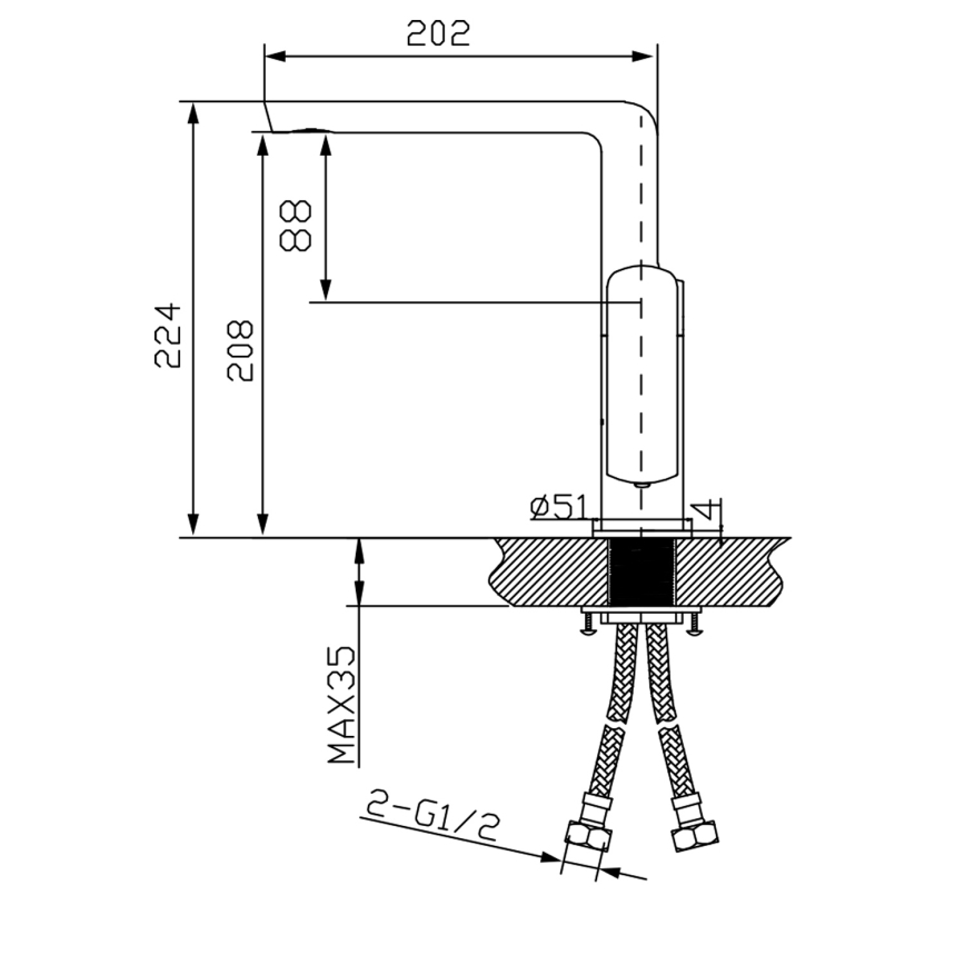 Sapho - Waschtischarmatur MIXONA 22,4 cm glänzender Chrom