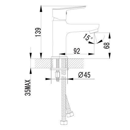 Sapho - Waschtischarmatur SMALL, 13,9 cm, Hochglanzchrom