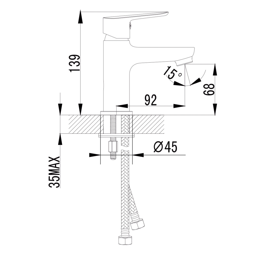 Sapho - Waschtischarmatur SMALL, 13,9 cm, Hochglanzchrom