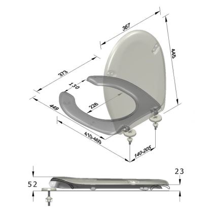 Sapho - WC-Sitz für Menschen mit Behinderung weiß/Duroplast