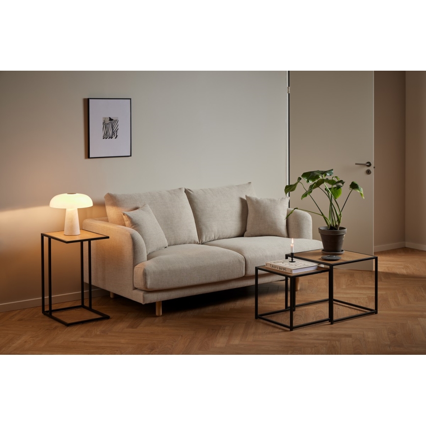 SARON Couchtisch-Set, 2-teilig, Eiche/Schwarz