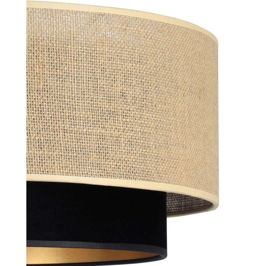 SARTA Hängeleuchte an Seil 1xE27/60W/230V Ø 45 cm schwarz/jute