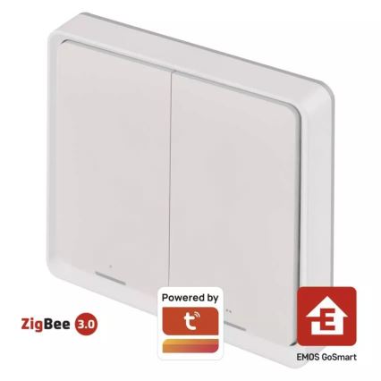 Schalter 2-Tasten GoSmart 1xCR2430 Tuya weiß