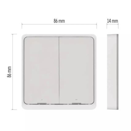 Schalter 2-Tasten GoSmart 1xCR2430 Tuya weiß