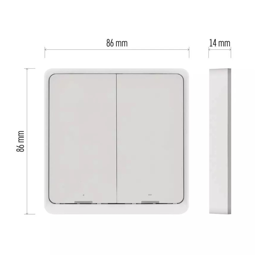 Schalter 2-Tasten GoSmart 1xCR2430 Tuya weiß