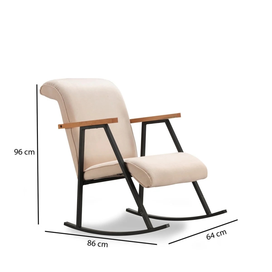 Schaukelstuhl LUNI, cremefarben