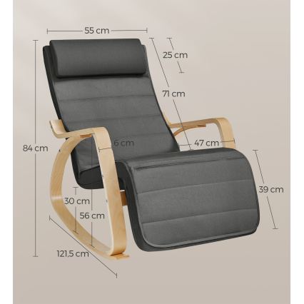 Schaukelstuhl RESTLY – dunkelgrau