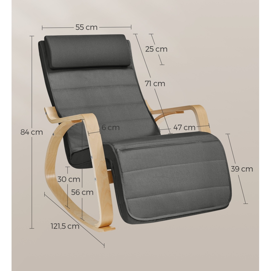 Schaukelstuhl RESTLY – dunkelgrau