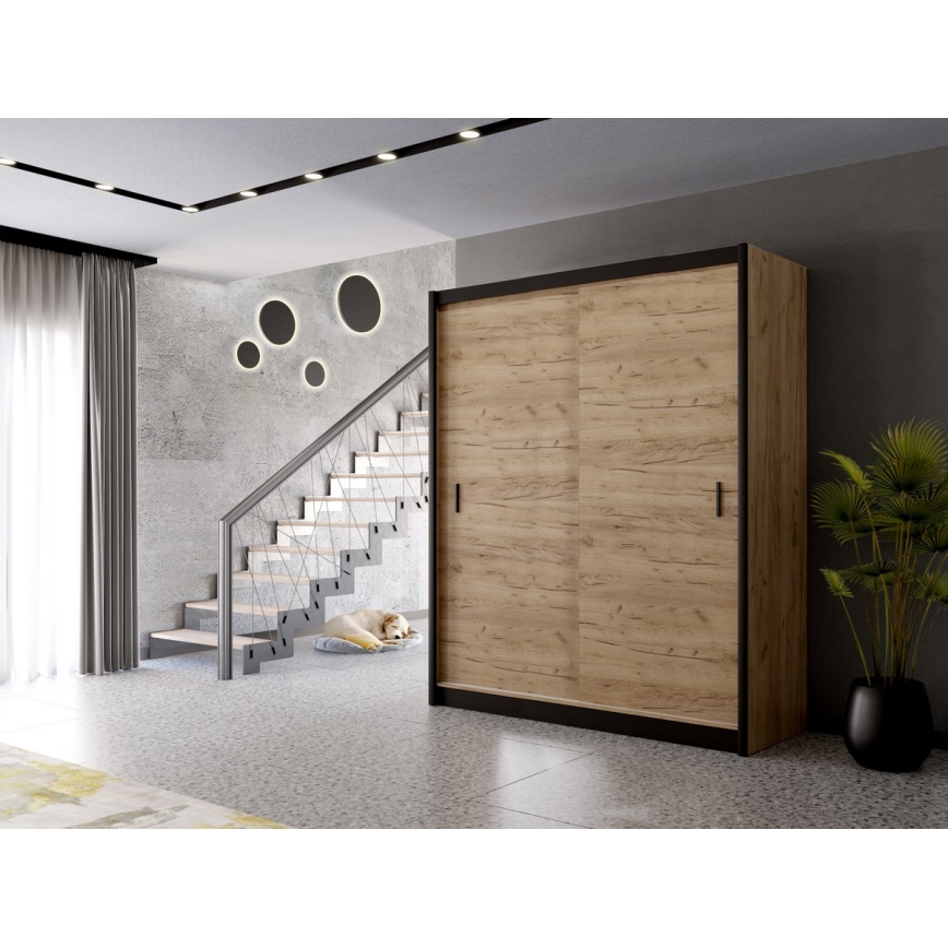 Schiebetür-Kleiderschrank SAPHIRA 203x215 cm Eiche Craft