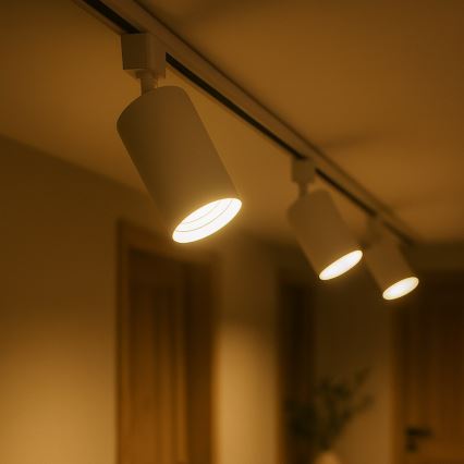 Schienenstrahler für 1-Phasen-Lichtschiene TIGER 1xGU10/10W/230V weiß