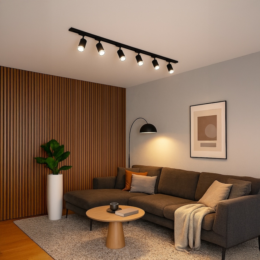 Schienenstrahler im Schienensystem PIPE 6xGU10/10W/230V schwarz