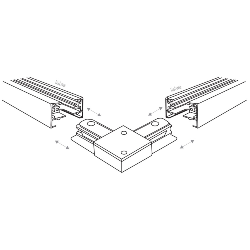 Schienensystem Endkappe 1-phasig TRACER eckig schwarz