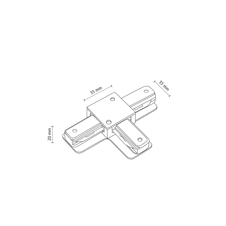 Schienensystem Endkappe 1-phasig TRACER T-Verbinder schwarz