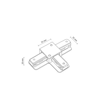 Schienensystem Endkappe 1-phasig TRACER T-Verbinder weiß