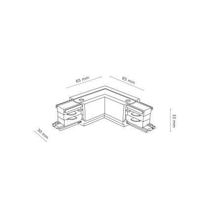 Schienensystem Endkappe 3-phasig TRACER eckig weiß
