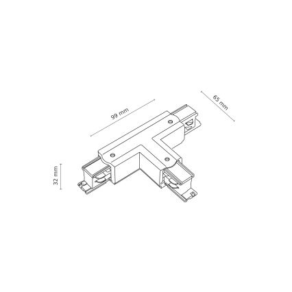 Schienensystem Endkappe 3-phasig TRACER T-Verbinder weiß
