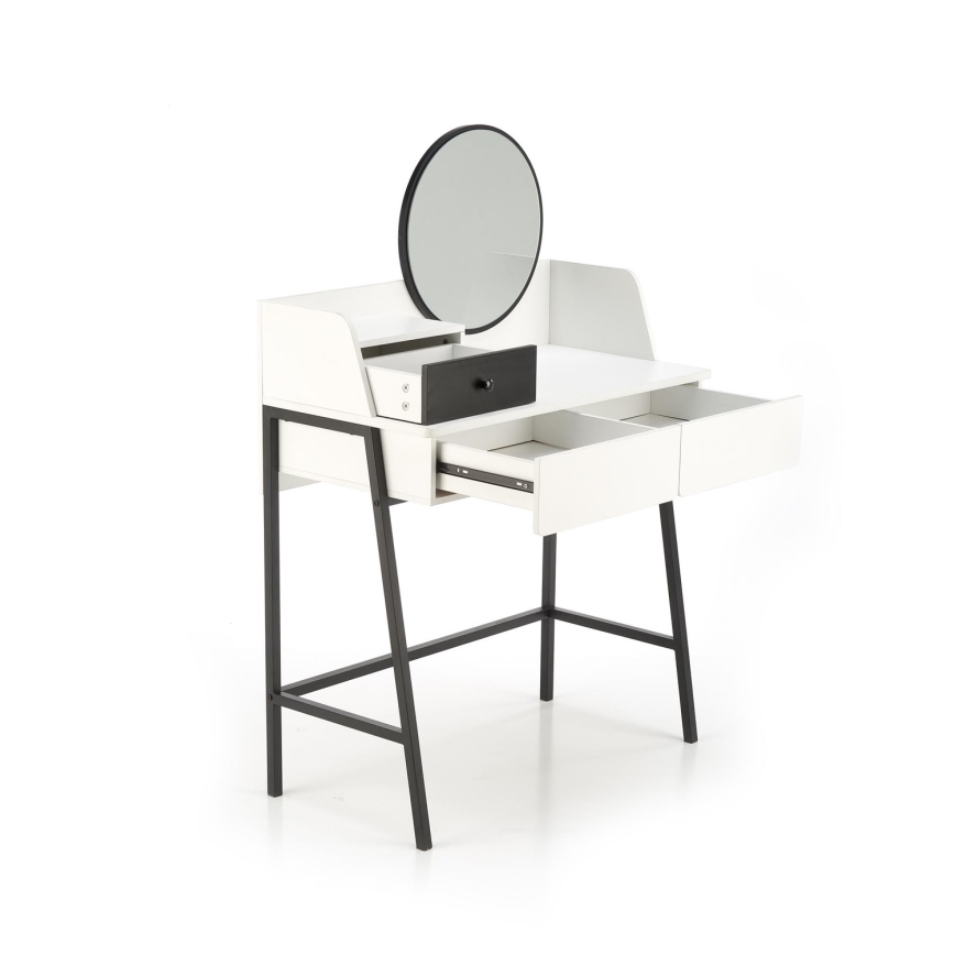 Schminktisch AGNES 120x80 cm weiß/schwarz