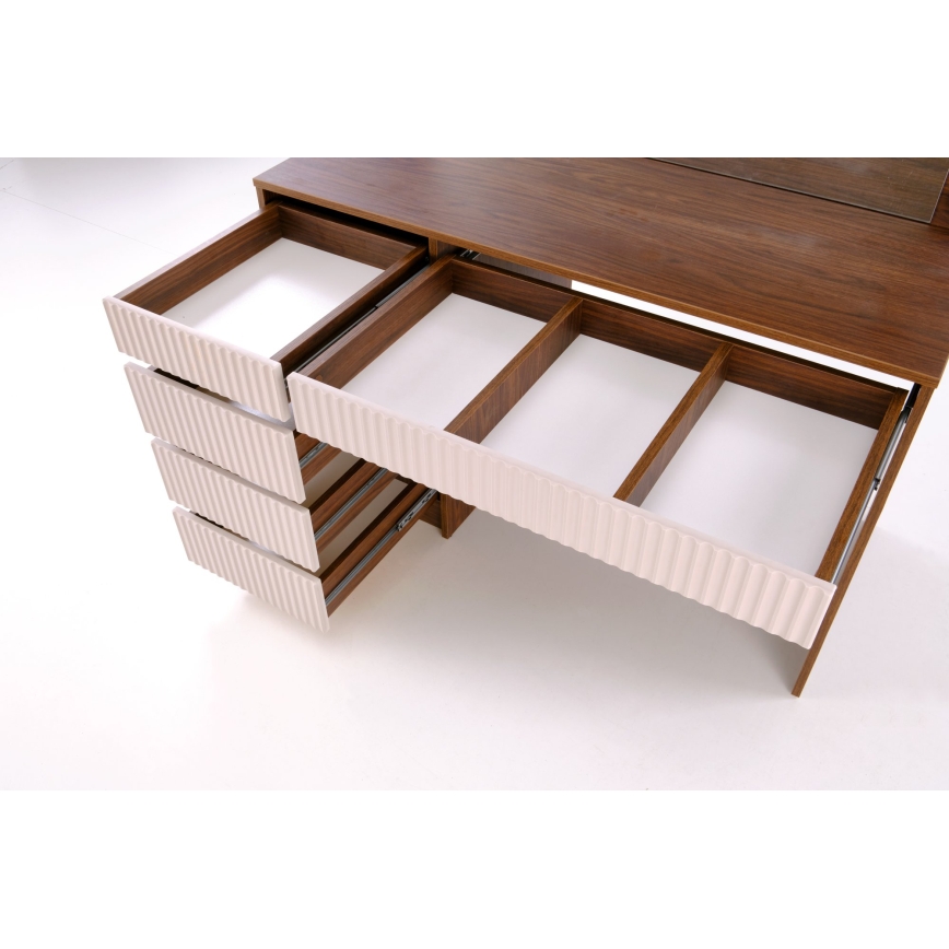 Schminktisch AMORIO 120x55 cm Kaschmir/Nussbaum-Dekor