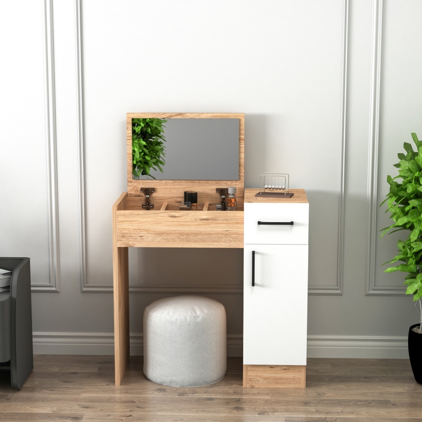 Schminktisch INCI 108,8x77 cm Atlantik-Kiefer/Weiß