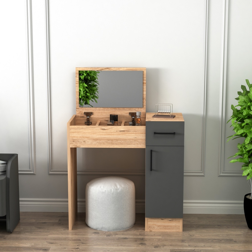 Schminktisch INCI 108,8x77 cm Atlantik-Kiefer/Anthrazit