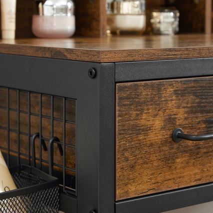 Schminktisch mit Hocker 28,6x42 cm FLORA braun/schwarz