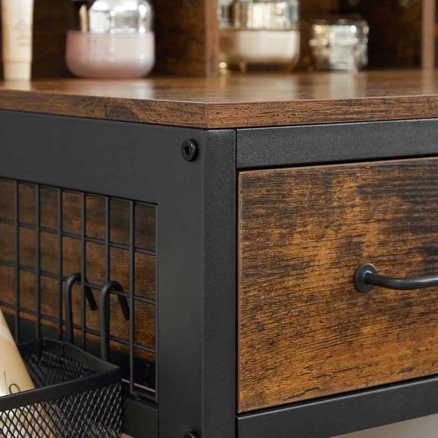 Schminktisch mit Hocker 28,6x42 cm FLORA braun/schwarz